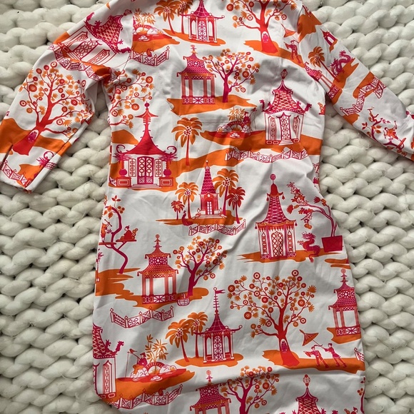 Vibrant Orange and Pink Patterned Dress - Picture 3 of 6